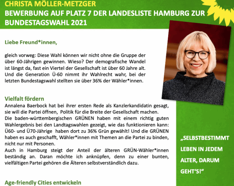 Meine Bewerbung für die Landesliste